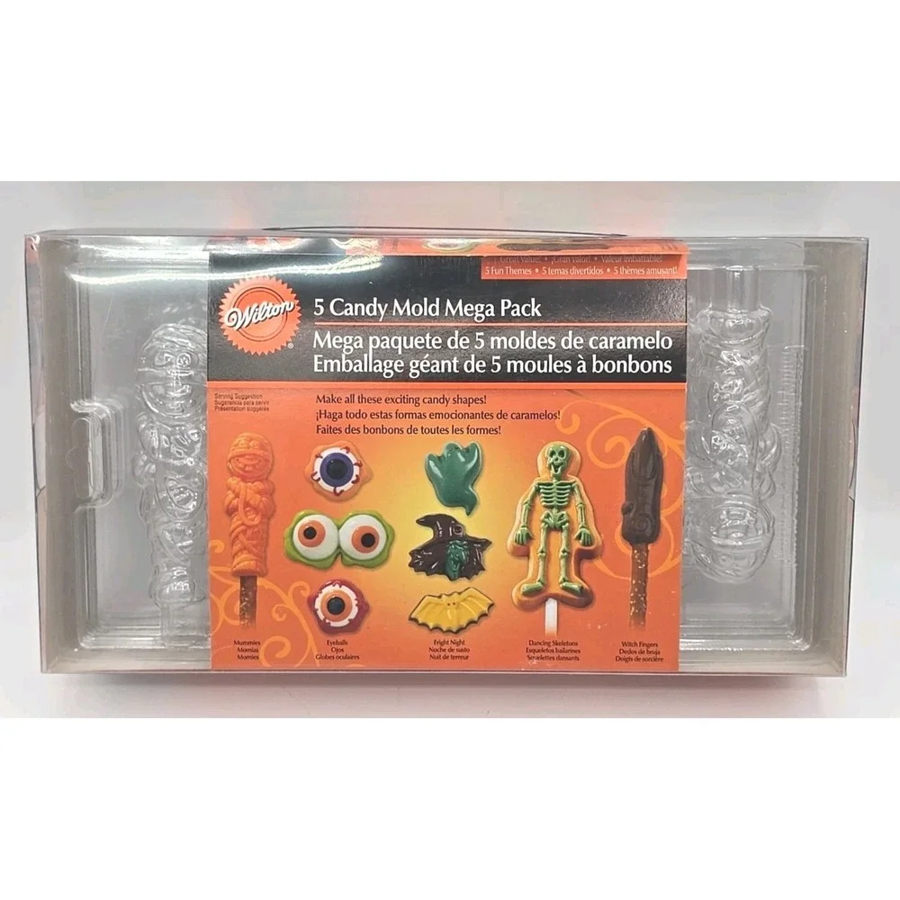 Wilton Halloween 5 Candy Mold Mega Pack Skeleton/Witch Finger Eyeball Halloween